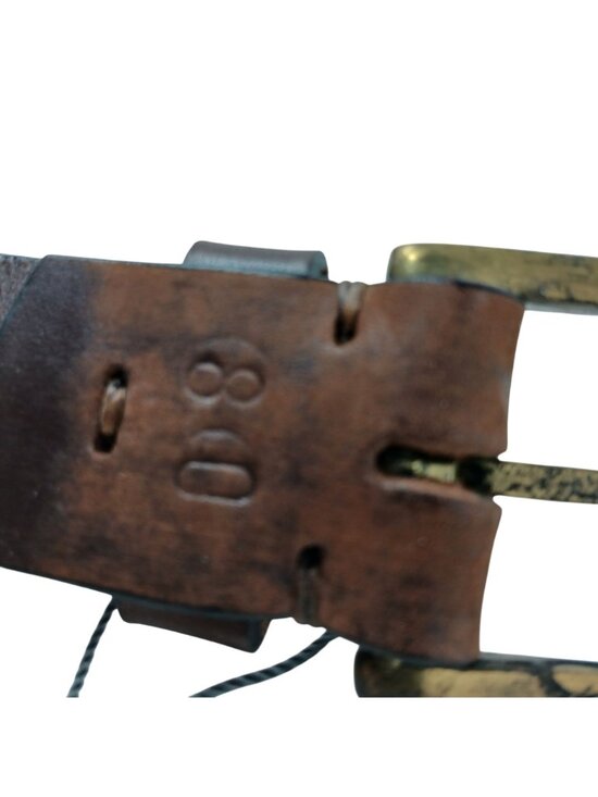Gaucho Brown Leather Belt 80 cm 30-32 Embroidered Western Tribal w/Buckle #D35-I main image 9